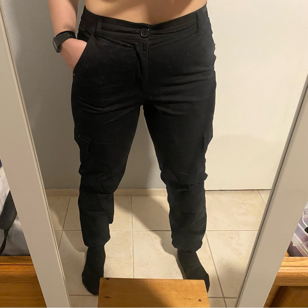 Garage Black Cargo Jogger Pants